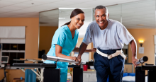 physical therapist with patient